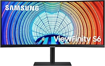 SAMSUNG Viewfinity S65UA Series 34-Inch Ultrawide QHD Curved Monitor, 100Hz, USB-C, HDR10 (1 Billion Colors), Height Adjustable Stand, TUV-certified Intelligent Eye Care (LS34A654UBNXGO),Black