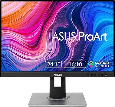 ASUS ProArt Display PA248QV 24.1” WUXGA (1920 x 1200) 16:10 Monitor, 100% sRGB/Rec.709 ΔE < 2, IPS, DisplayPort HDMI D-Sub, Calman Verified, Anti-glare, Tilt Pivot Swivel Height Adjustable, Black