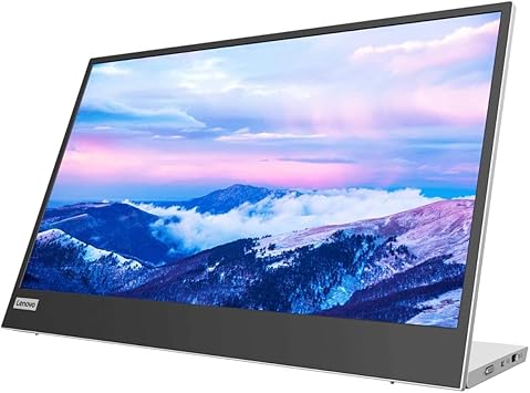 Lenovo L15 Portable Monitor, 15.6” Display, Full HD Resolution, IPS Panel, 250 nits Brightness, 60Hz Refresh Rate, USB-C Ports, Height-Adjustable Stand, Flicker-Free Technology, Grey