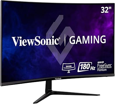 ViewSonic VX3218-PC-MHD 32 Inch Curved 1080p 1ms 180Hz Gaming Monitor with FreeSync Premium, Eye Care, HDMI and Display Port