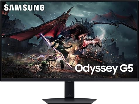 SAMSUNG 32-Inch Odyssey G50D Series QHD Fast IPS Gaming Monitor, 1ms, VESA DisplayHDR 400, 180Hz, AMD FreeSync, Adjustable Stand, Eye Saver Mode, LS32DG502ENXZA, 2024