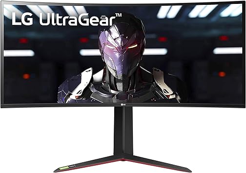 LG UltraGear QHD 34-Inch Curved Gaming Monitor 34GP83A-B, Nano IPS 1ms (GtG) with VESA DisplayHDR 400, NVIDIA G-SYNC, and AMD FreeSync Premium, 144Hz, Black