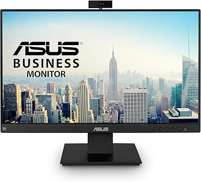 ASUS BE24EQK 23.8” Business Monitor with 1080P Full HD IPS, Eye Care, DisplayPort HDMI, Frameless, Built-in Adjustable 2MP Webcam, Mic Array, Stereo speaker, Video Conference,BLACK