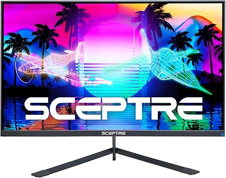 Sceptre 27-inch FHD 1080p IPS LED Gaming Monitor 1ms HDMI x3 DisplayPort up to 144Hz AMD FreeSync Premium Build-in Speakers, Edgeless Machine Black (E275B-FPN168)