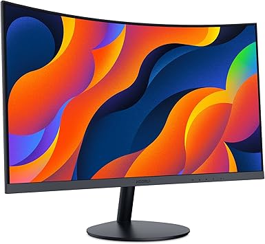 KOORUI 24-Inch Curved Computer Monitor- Full HD 1080P 60Hz Gaming Monitor 1800R LCD Monitor HDMI VGA, Tilt Adjustment, Eye Care, Black 24N5C