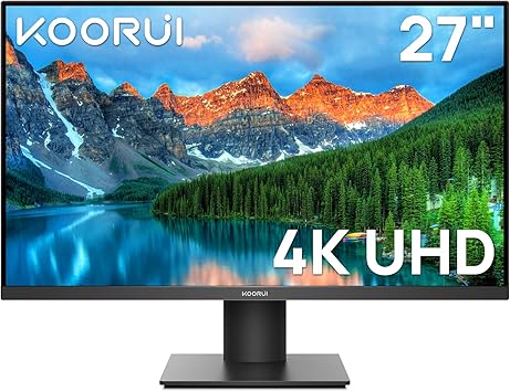 KOORUI 27 Inch 4K UHD(3840 * 2160) Monitor IPS Ultra-Thin Computer Monitor up to 70Hz with 90% DCI-P3 Displayport&HDMI VESA HDR10 (N07)