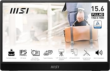 MSI Pro MP161 E2 Portable Monitor, 15.6