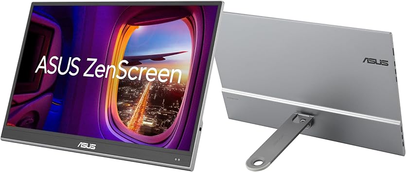 ASUS ZenScreen 16” OLED USB-C portable monitor (MQ16AHE) – Full HD, 100% DCI-P3, 1ms, HDR-10, Mini HDMI, Eye Care, Proximity Sensor, 360° kickstand, Compatible with Laptops, Smartphones, 3 yr warranty