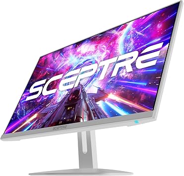 Sceptre 24.5-inch Snow-White Eye-Care Gaming Monitor DisplayPort HDMI USB Type-C up to 180Hz, Build-in Speakers (E255B-FW100TW)