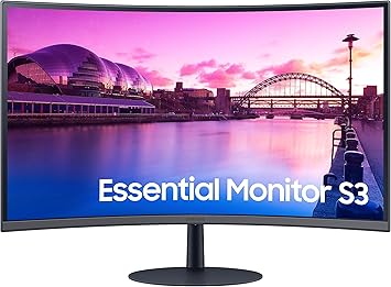 SAMSUNG 27-Inch S39C Series FHD Curved Gaming Monitor, 75Hz, AMD FreeSync, Game Mode, Advanced Eye Comfort, Frameless Display, Built in Speakers, Slim Metal Stand, LS27C394EANXGO, 2023, Black