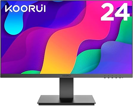 KOORUI 24 Inch Computer Monitor, FHD PC Monitors 1920 x 1080p IPS Display 75Hz, HDMI, VGA, 5ms Response Time, 75 x 75 mm VESA Mountable, Frameless