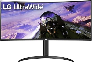 LG 34BP65C-B 34” 21:9 QHD UltraWide™ Curved Monitor with 1ms MBR, HDR10, 160Hz Refresh Rate & AMD FreeSync™ Premium, Black