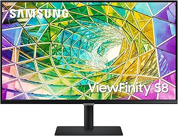 SAMSUNG ViewFinity S8 27-Inch Series 4K UHD High Resolution Monitor, IPS Panel, 60Hz, Thunderbolt 4, HDR 10+, Built-in Speakers, Height Adjustable Stand, (LS27B800TGNXGO), 2022