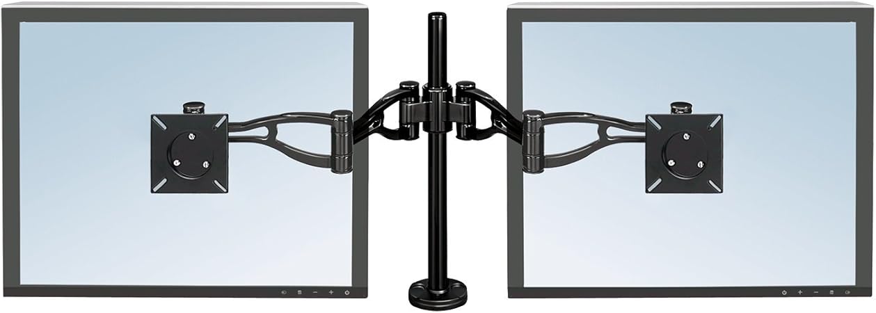 Fellowes 8041701 Professional Series Depth Adjustable Computer Monitor Stand for 2 Monitors with Dual Monitor Arms, 24 Lb Capacity