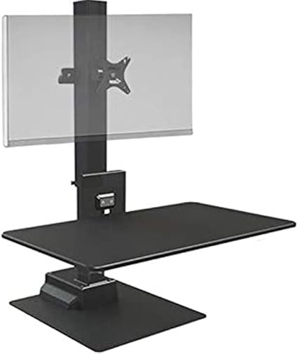 Ergotech Freedom Electric Stand, Includes Full Swivel/tilt E-Stand for one Computer Monitor Screen, Touch of a Button Height Adjustment, 88.2lbs Weight Capacity, VESA Compatible, Black