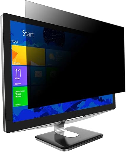 Targus 4Vu Privacy Screen Filter for 23.8-Inch Widescreen (19:9 Ratio) Monitor, Landscape/Portrait View, Blue Light Filter to Protect Eye Strain (ASF238W9USZ)