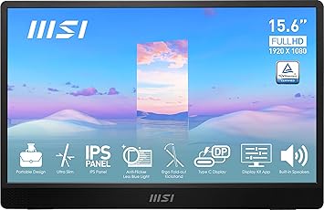 MSI Pro MP161 Portable Monitor, 15.6