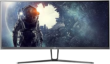 Monoprice 35 Inch Zero-G Curved Ultrawide Gaming Monitor V2-1800R, 21:9, 3440x1440p, UWQHD, 120Hz, AMD FreeSync, 4ms, HDMI, DisplayPort, VA,Black