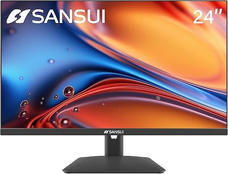 Simple Deluxe Monitor 24 inch IPS HDR10 FHD 1080P 75HZ Computer Monitor with HDMI,DP,VGA Ports Tilt Adjustable VESA Mount Eye Comfort 178° Wide Viewing Angle SANSUI (ES-24X5A HDMI Cable Included)