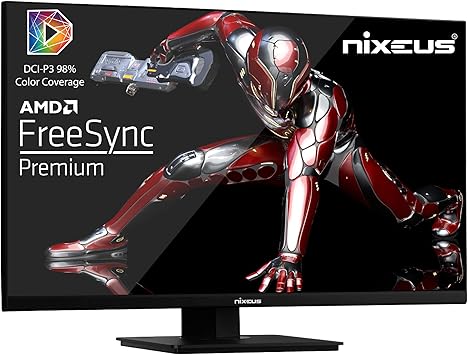 Nixeus EDG 27” Fast IPS KSF LED 2560 x 1440 AMD FreeSync Premium Certified 165Hz Gaming Monitor (NX-EDG27X), Black