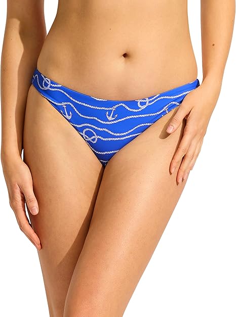 Seafolly Women's Standard Hipster Full Coverage Bikini Bottom Swimsuit, Set Sail Azure