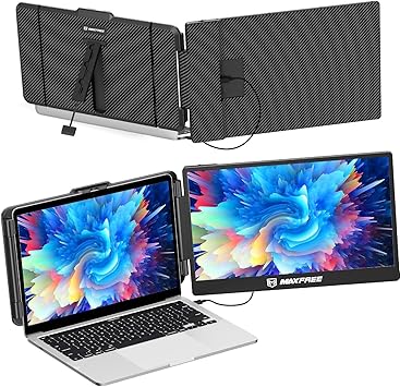 S1 Laptop Screen Extender - 14'' Laptop Monitor Extender Dual Screen Plug & Play, 1080P FHD Portable Monitor for 13-17'' Laptops, Compatible with macOS/Windows/Dex/Android/Switch/PS5