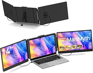 Laptop Screen Extender 14 inch, Full HD Display Laptop Monitor Extender (1920 x 1080), IPS Panel Triple Screen Laptop Monitor Extender, HDMI/USB C Plug and Play Portable Monitor for Laptop