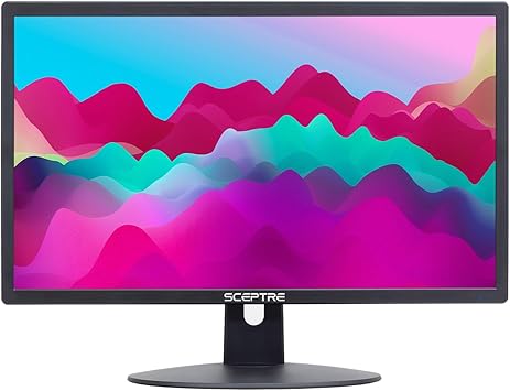 Sceptre 22-Inch 75Hz 1080p LED Monitor HDMI VGA Build-in Speakers, Brushed Black 2019 (E225W-19203S),Metal Black