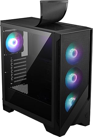 MSI MAG Forge 321R Airflow - Premium Mid-Tower Gaming PC Case - Tempered Glass Side Panel - ARGB 120mm Fans - Liquid Cooling Support up to 360mm Radiator - Vented Front Panel