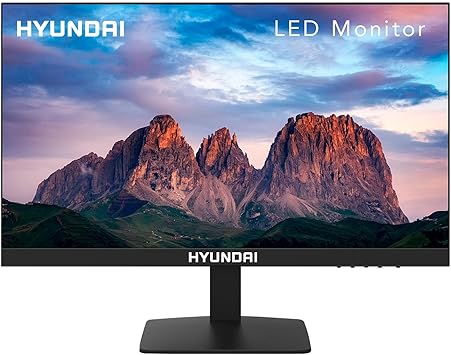 HYUNDAI 21 Inch Professional Thin LED Monitor - Full HD 1080p Resolution, HDMI & VGA Ports, 75Hz Refresh Rate VESA Mountable, Sleek Black Design for Home and Office (21FOM Series)