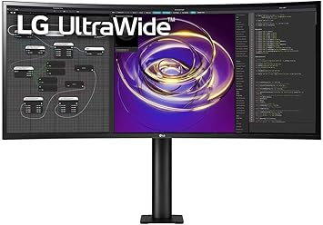 LG 34BP88CN-B 34” 21:9 QHD UltraWide™ Curved Ergo Monitor with HDR10, USB Type-C™, & AMD FreeSync™