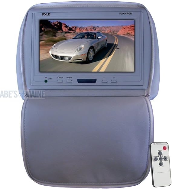 Pyle PL90HRGR Adjustable Headrest/ Built-In 9-Inch TFT-LCD Monitor with IR Transmitter (Gray)