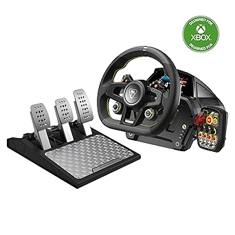 Turtle Beach VelocityOne Race Wheel & Pedal System Licensed for Xbox Series X|S, Xbox One, Windows 10 & 11 PCs – Force Feedback, Three Pedals & Magnetic Paddle Shifters, Hall Effect Sensors