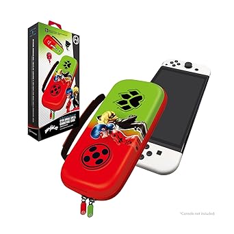 Limited Edition Official Miraculous EVA Hard Shell Protective Travel Carrying Case – Officially Licensed - For Nintendo Switch® OLED Model/Nintendo Switch Lite®/Nintendo Switch® (Ladybug/Cat Noir)