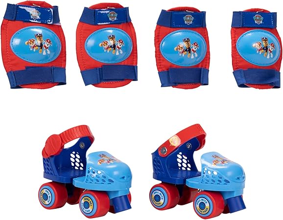 Paw Patrol Junior Skates Includes Knee and Elbow Pads, Size Adjustable Design for Growing Feet