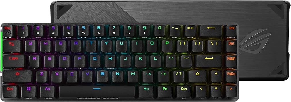 ASUS ROG Falchion NX 65% Wireless RGB Gaming Mechanical Keyboard | ROG NX Red Linear Switches, PBT Doubleshot Keycaps, Wired / 2.4G Hz, Touch Panel, Keyboard Cover Case, Macro Support,Black