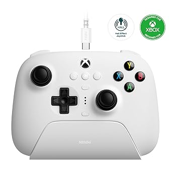 8BitDo Ultimate 3-mode Controller for Xbox, Hall Effect Joysticks and Hall Triggers, 2 Pro Back Paddle Buttons, Wired for Xbox Series X|S and Xbox One, Wireless for Windows and Android - Officially Licensed (White)