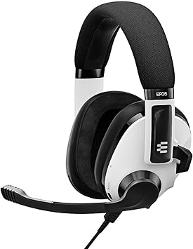 EPOS Gaming H3 Hybrid - Closed Acoustic Gaming Headset with Bluetooth - USB-A PC & 3.5mm Console Cable - Dual Microphones - Lightweight - Easy Adjustment - Long Battery Life - Multi-Platform White