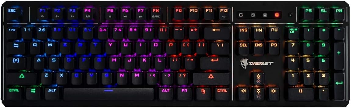 LK42 Mechanical RGB Gaming Keyboard with Wrist Rest, Black (DG-LK42)