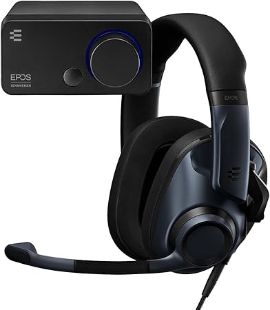 EPOS Audio PC Gaming Audio Bundle with H6PRO Closed Acoustic Gaming Headset (Sebring Black) and GSX 300 External Audio Card (Black) (1001165)