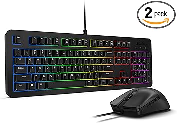 Lenovo Legion KM310 RGB Wired Gaming Keyboard & Mouse Combo - K310 Keyboard w/Silent Operation & Compact Water-Resistant Design - M300S Mouse with 8000 Adjustable DPI, 220 IPS, 6 Programmable Buttons