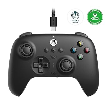 8Bitdo Ultimate Wired Controller for Xbox, Hall Effect Joysticks and Hall Triggers, Compatible with Xbox Series X|S, Xbox One, Windows 10 & Windows 11 - Officially Licensed (Black)