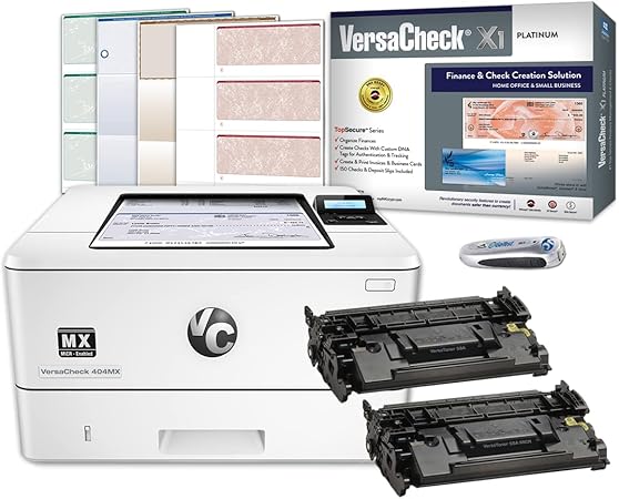 VersaCheck HP Laserjet M404 MXE MICR Check Printer X1 Platinum Check Printing Software Bundle