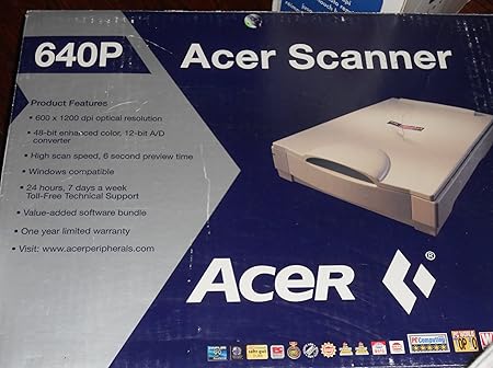 Acer Acerscan 640P Flatbed 600 X 1200 48Bit Par 8.5 X 11 Scanner