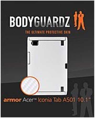 BodyGuardz BZ-ACWT5-0911 Armor Carbon Fiber Skin Protection with Screen Protector for Acer Iconia Tab A501 (White)