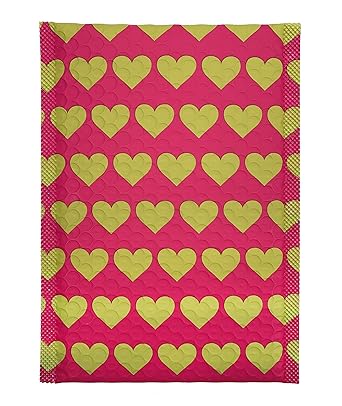 Great Papers! Bubble Mailer Shipping Envelope, Gold Heart Design, Self-Seal, for Small Business, Boutique, Gifts, Water Resistant 25 Pack (2022021)