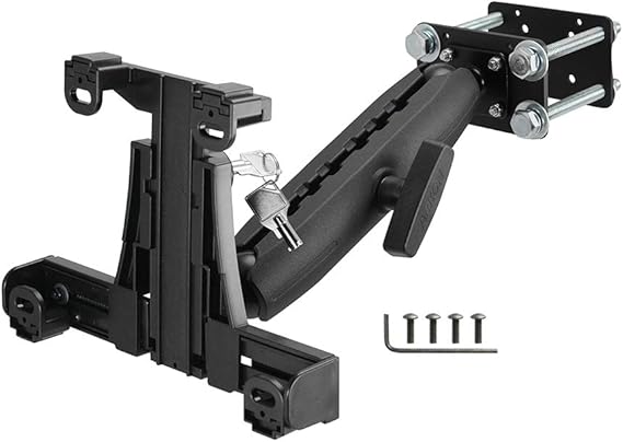 ARKON Mounts - Forklift Locking Tablet Mount with 8.5-inch Shaft Arm Adjustable Flexibility Effortless Installation Engineered for Warehouse Vehicles Fits iPad and Samsung Tablets