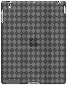 Amzer Luxe Argyle High Gloss TPU Soft Gel Skin Case Cover for Apple iPad 3, The ipad 3rd Gen - Clear