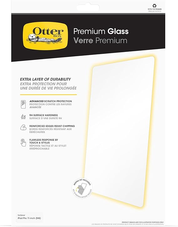 OtterBox Premium Glass Antimicrobrial Screen Protector for iPad Pro 11-inch (M4) (single unit ships in polybag, ideal for business customers)