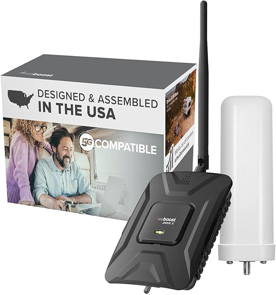 weBoost Drive X RV Base - Cell Phone Signal Booster kit | Boosts 4G LTE & 5G for All U.S. Carriers - Verizon, AT&T, T-Mobile & more | Made in The U.S. | FCC Approved (model 476021)